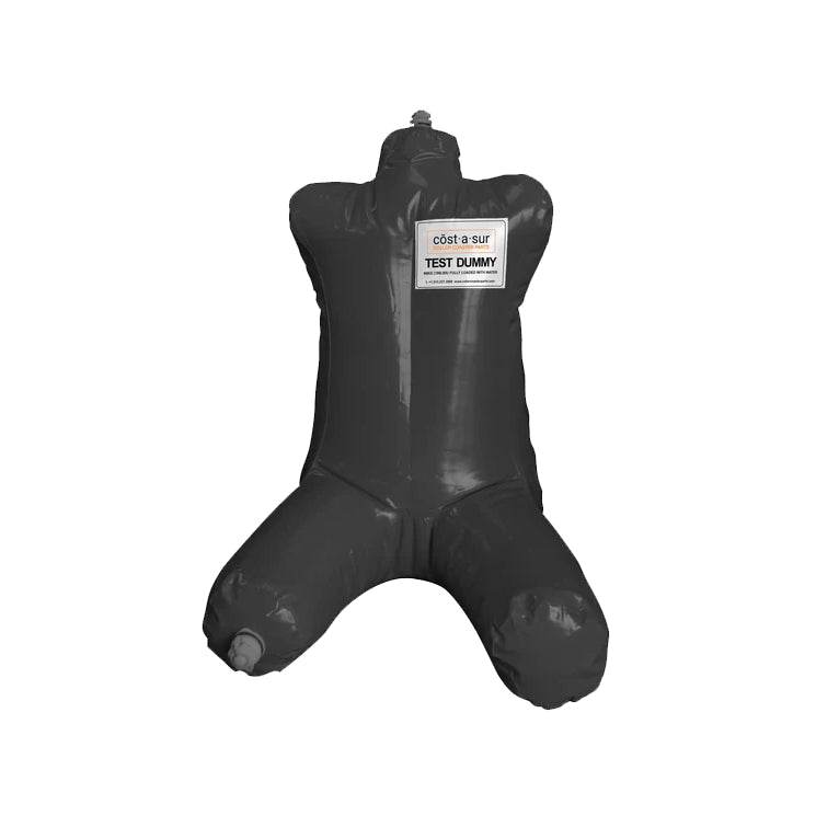 Amusement park ride test dummy water ballast for roller coaster and water rides safety testing.  