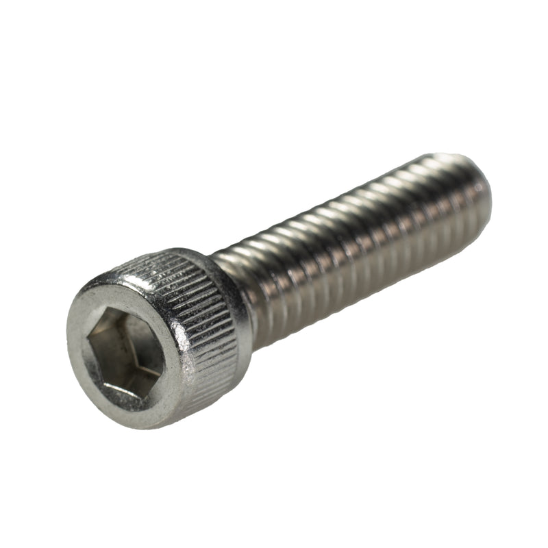 Stainless steel socket head cap screw, 1/4"-20 x 1.00", partially threaded for corrosion-resistant precision fastening.