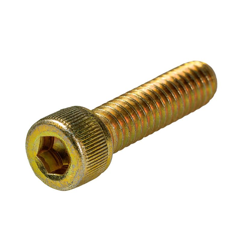 Yellow zinc socket head cap screw 1/4-20 x 1 in full thread industrial fastener