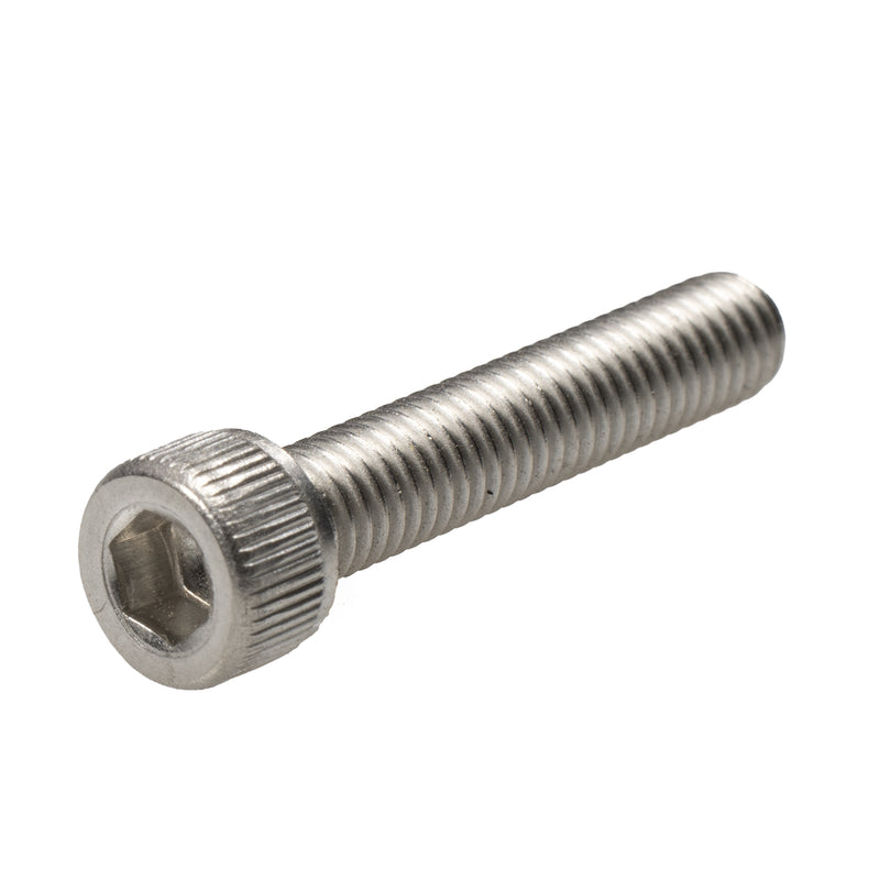 Stainless steel socket head cap screw, 10-32 x 1.00", fully threaded for corrosion-resistant precision fastening.