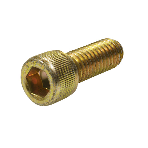 Yellow zinc socket head cap screw 3/8-16 x 1 in, full thread fastener hardware