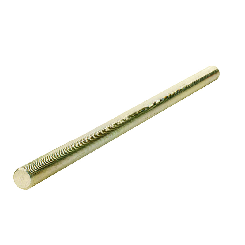 Grade 8 yellow zinc threaded stud, 3/4"-16 x 18", for high-strength industrial fastening.