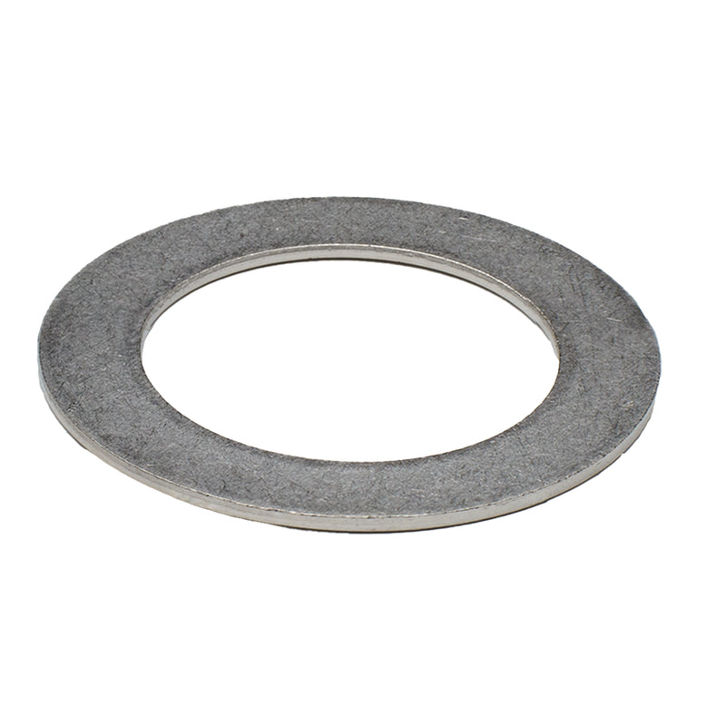 Stainless steel 3/4" flat washer, 1.13" OD and 0.03" thick, for corrosion-resistant industrial fastening.