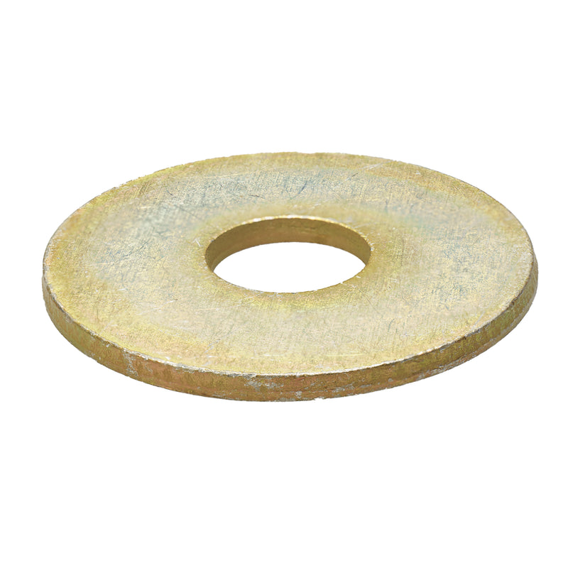 CAD-plated MS27183 flat washer, 3/8" size with 1.37" OD and 0.09" thickness, for corrosion-resistant load distribution.