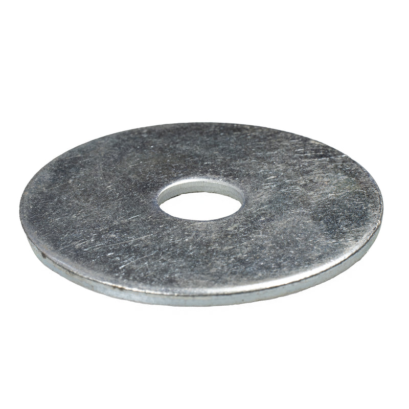 Zinc-plated flat washer, 5/16" size with 1.50" OD and 0.05" thickness, for reliable load distribution.