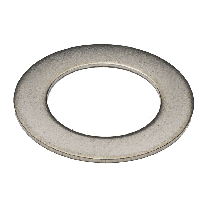 Stainless steel flat washer, 5/8" size with 1.00" OD and .03" thickness, for durable load distribution.