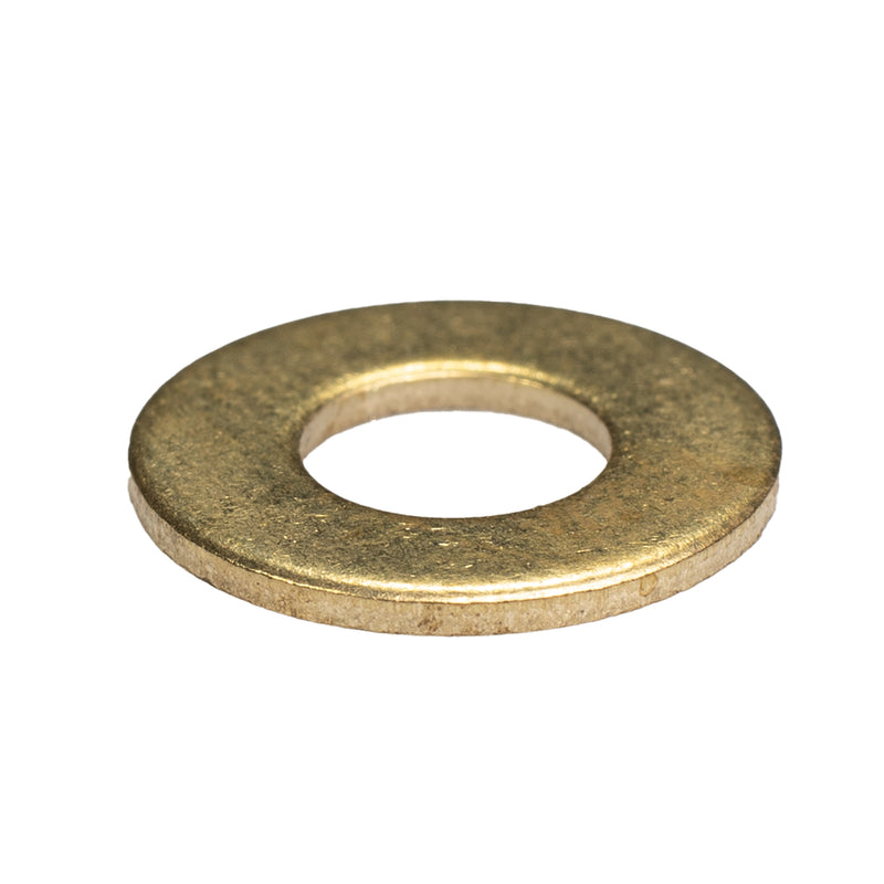 Brass flat washer #10, .44 OD x .04 thick machine hardware component