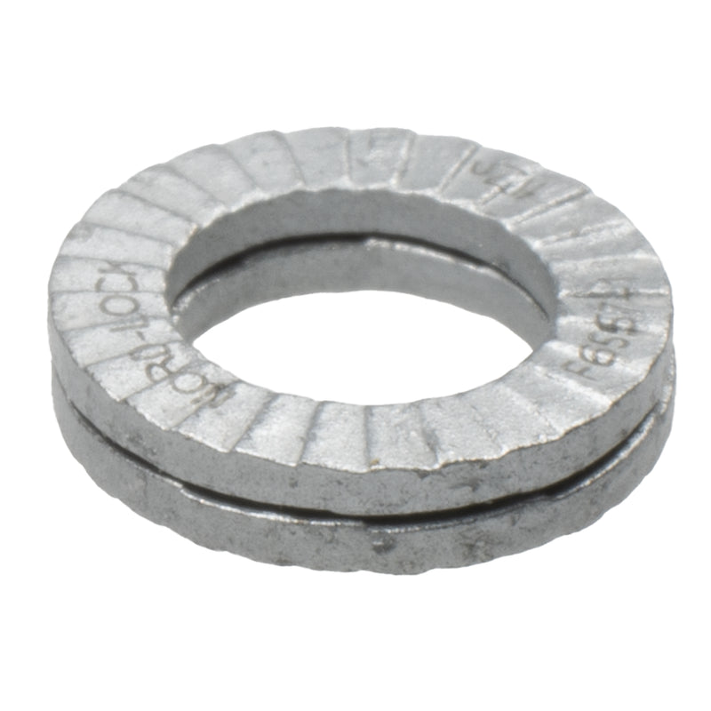 Nord-Lock washer 1/4 in, .45 OD x .07 thick zinc plated wedge-lock washer