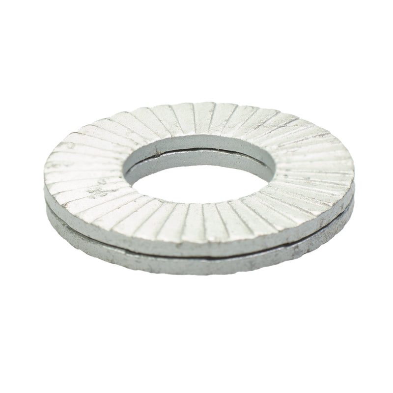 Nord-Lock washer 3/8 in SP, .83 OD x .09 thick zinc plated wedge-lock fastener