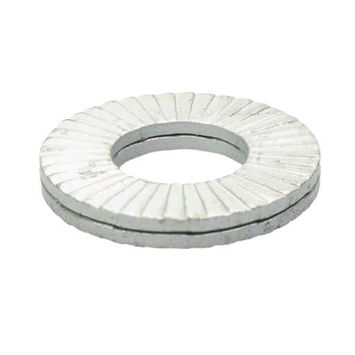 Nord-Lock washer 3/8 in SP, .83 OD x .09 thick zinc plated wedge-lock fastener