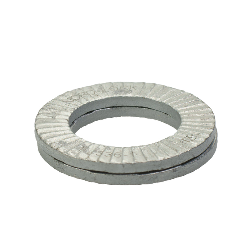 Nord-Lock washer 7/16 in, .73 OD x .10 thick zinc plated wedge-lock washer
